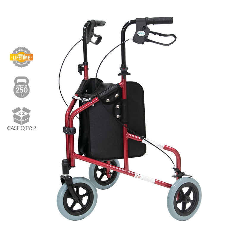 Red Three Wheels Rollator