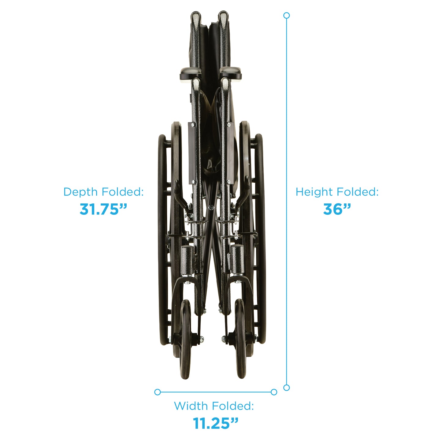 16 Inch 5060 Steel Wheelchair with Fixed ArmsSwing Away Footrests