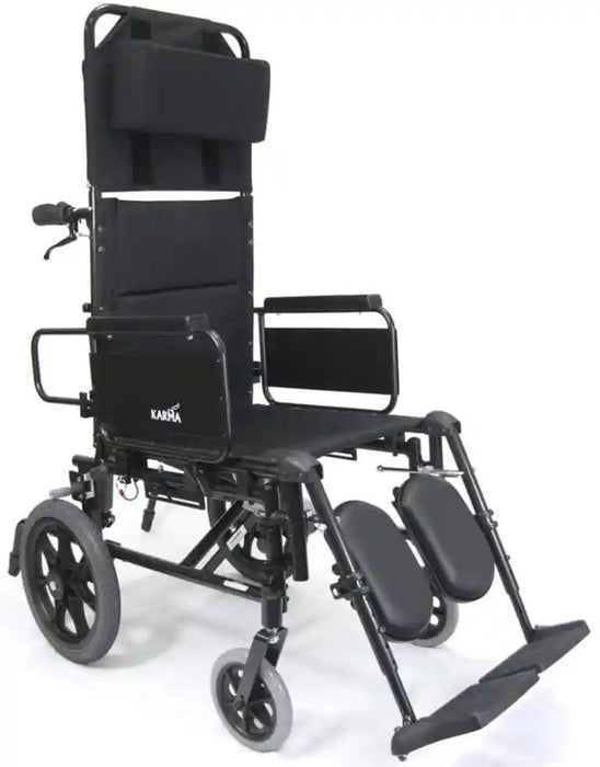 KM5000 Lightweight Reclining Transport Wheelchair with Removable Desk Armrest