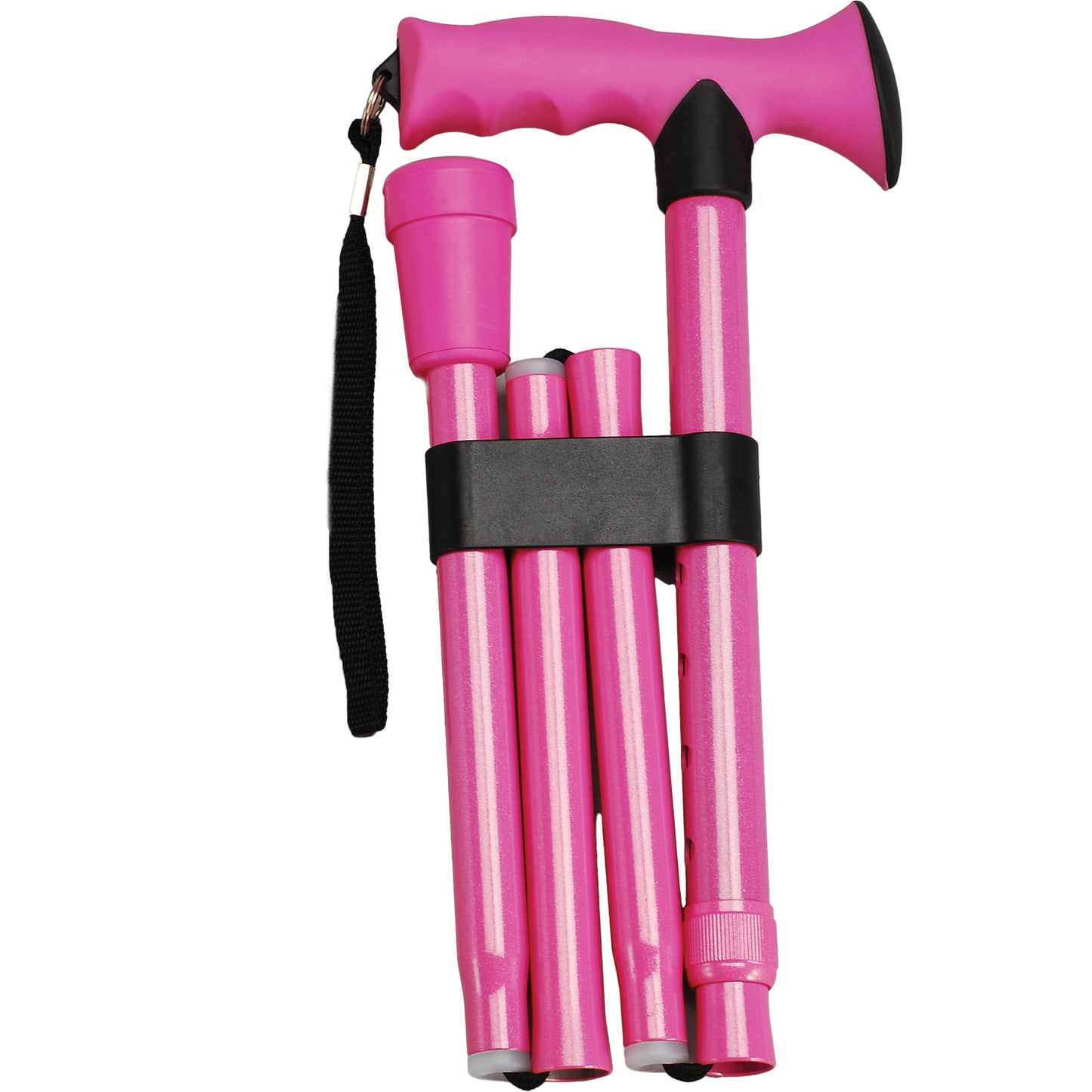Folding Cane Soft Grip Pink