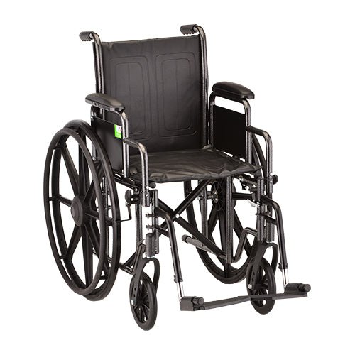18 Inch 5186 Steel Wheelchair with Detachable Full ArmsSwing Away Footrests