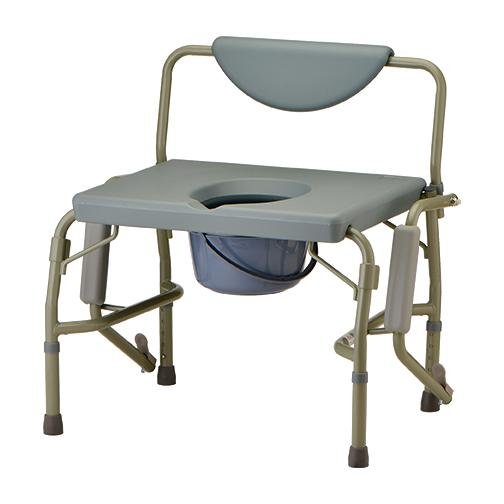 Heavy Duty Commode with Drop-Arm and Extra Wide Seat