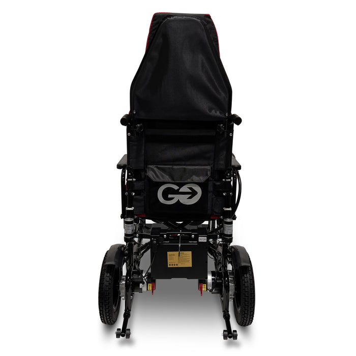 X-9 Remote Controlled Electric Wheelchair with Automatic Reclining Backrest and Lifting Leg RestsRedUpto 10+ Miles (12AH li-ion Battery)