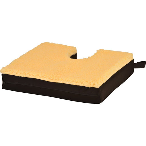 Gel Foam Seat Cushion With Coccyx Cutout and Fleece Top