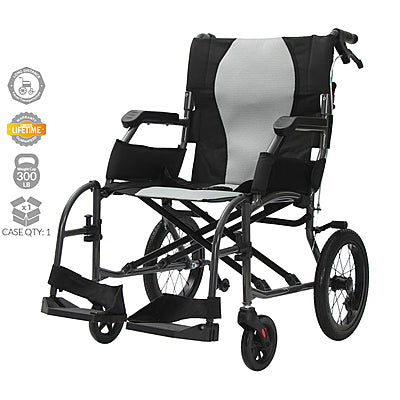 14" Lightweight Aluminum Transport Chair