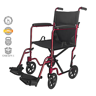 Red Light Weight Transport Chair
