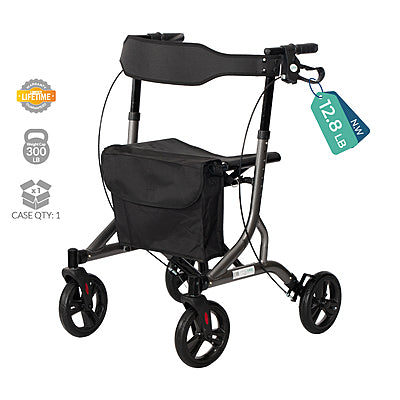 OmniX 8" Side Folding Rollator (Grey)
