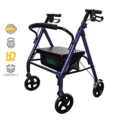 RollaMax 8" Heavy Duty Bariatric Rollator - Blue