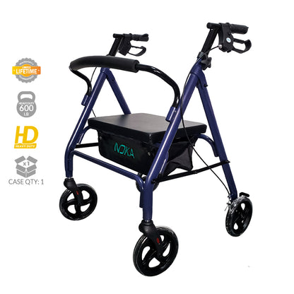 RollaMax 8" Heavy Duty Bariatric Rollator - Blue