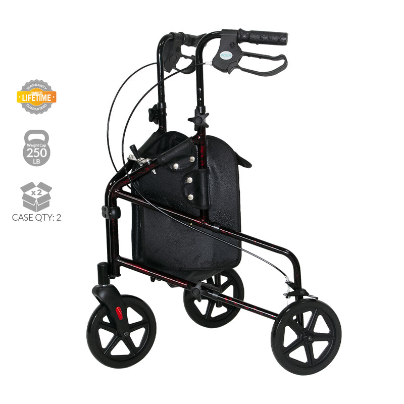 Laser Red Three Wheels Rollator
