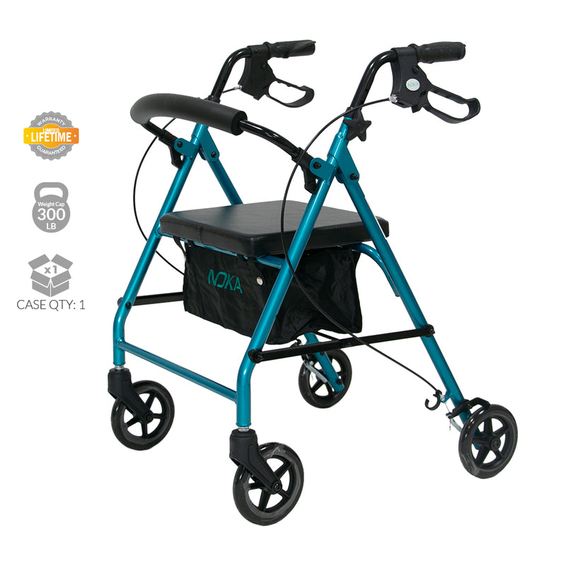 RollaLite 6" Aluminum Rollator (Caribbean Blue)