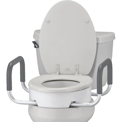 8343-Retail Elongated Toilet Seat Riser with Arms