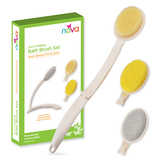 Foldable 3-1 Bath Brush Set | Nova Medical Products