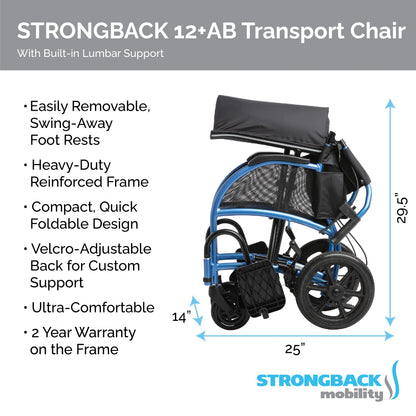STRONGBACK Excursion 8 Transport Wheelchair