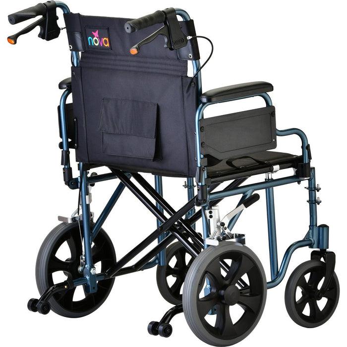22 Inch Transport Chair with 12 Inch Rear Wheels