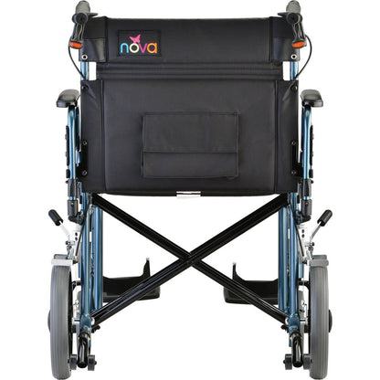 22 Inch Transport Chair with 12 Inch Rear Wheels