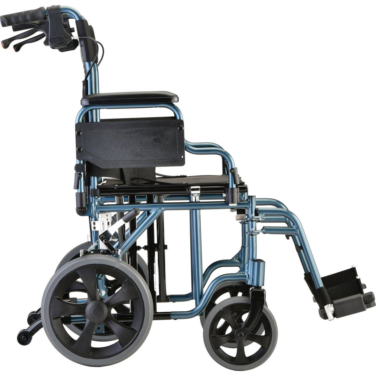 22 Inch Transport Chair with 12 Inch Rear Wheels