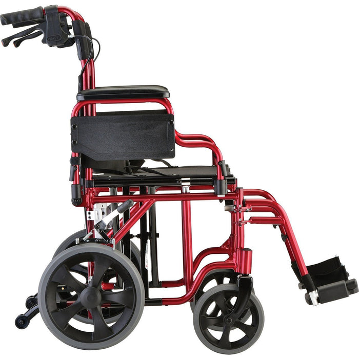 22 Inch Transport Chair with 12 Inch Rear Wheels