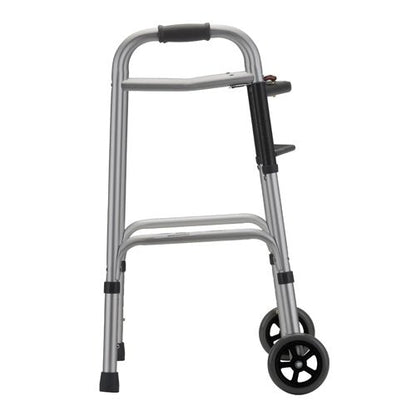 Petite Folding Walker with 5 Inch Wheels and Two Button Release