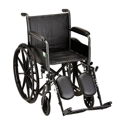 16 Inch 5060 Steel Wheelchair with Fixed ArmsElevating Leg Rests