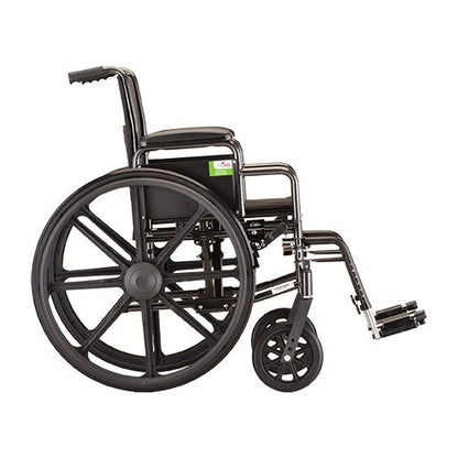 16 Inch 5160 Steel Wheelchair with Detachable ArmsElevating Leg Rests