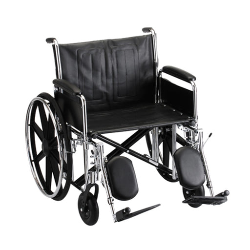 24 Inch 5241 Steel Wheelchair with Detachable Full ArmsElevating Leg Rests