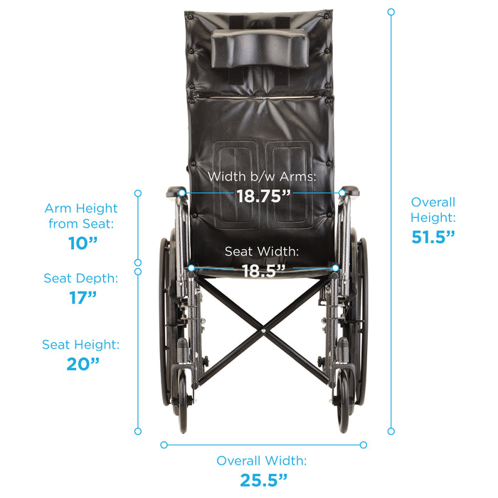18 Inch 6180S Reclining Wheelchair