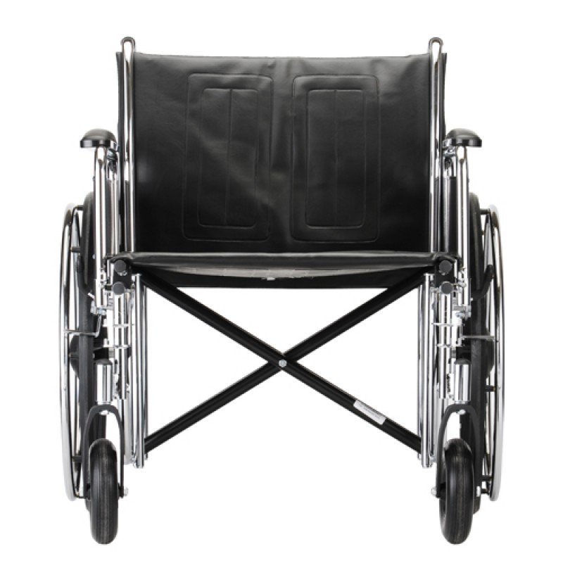 24 Inch 5241 Steel Wheelchair with Detachable Full ArmsSwing away footrests