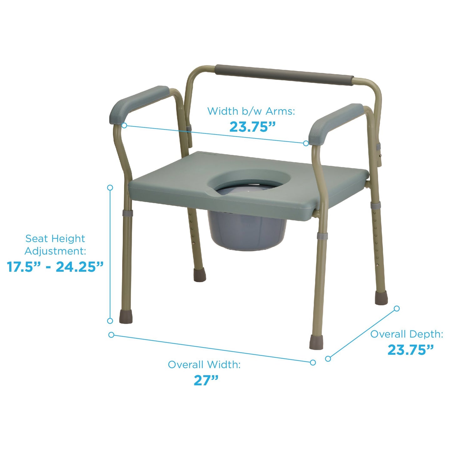 Heavy Duty Commode with Extra Wide Seat