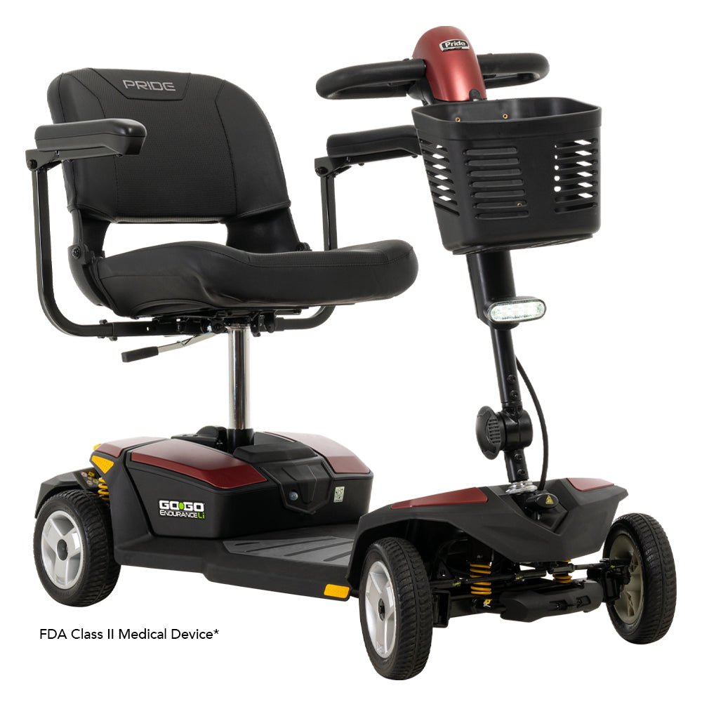Go-Go Endurance Li Four Wheel Scooter (FDA Class II Medical Device)Garnet Red8AH