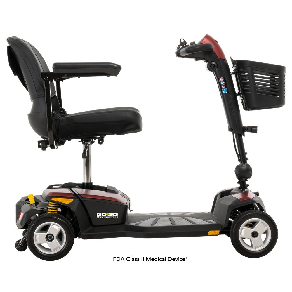 Go-Go Endurance Li Four Wheel Scooter (FDA Class II Medical Device)Garnet Red8AH