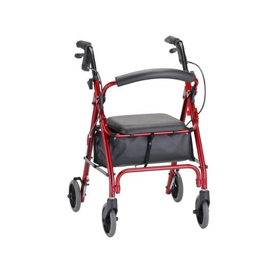 NOVA Medical Products Heavy Duty Bariatric Rollator Walker with Extra Wide  Padded Seat, Petite Approx User Height: 4'” –