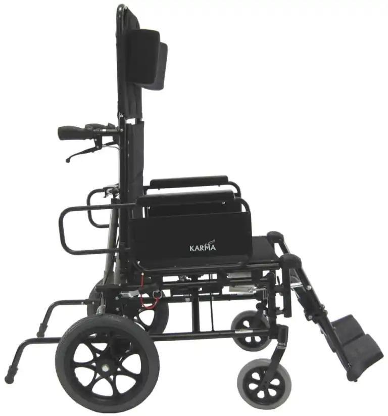KM5000 Lightweight Reclining Transport Wheelchair with Removable Desk Armrest