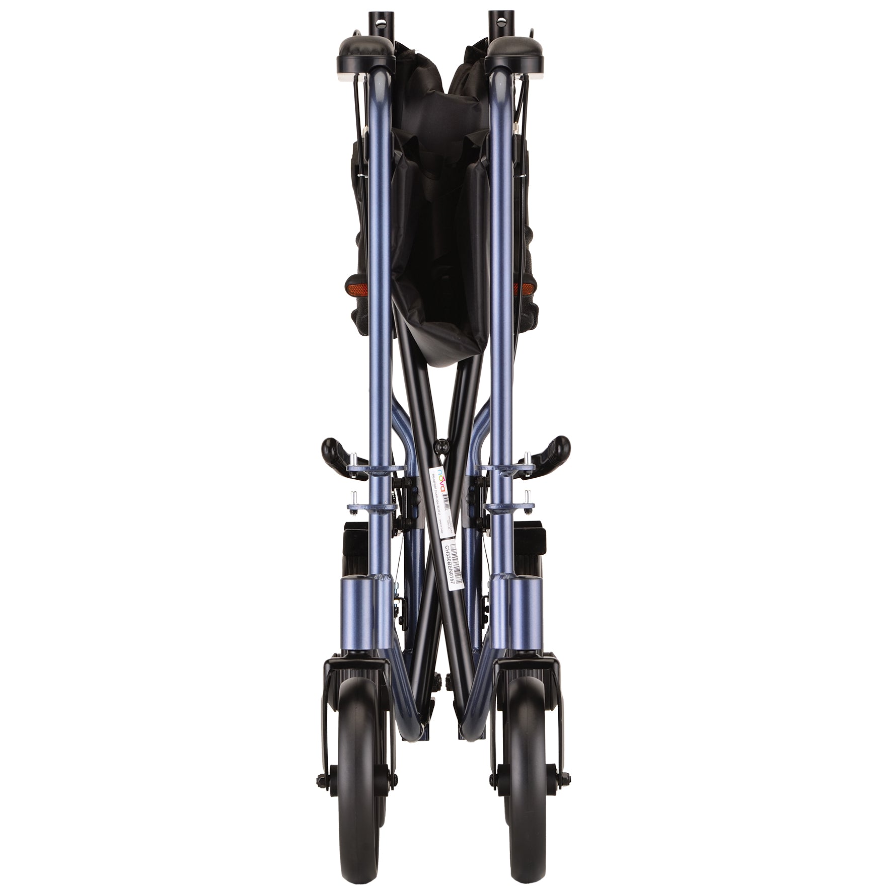 20 Inch Transport Chair with 12 Inch Rear WheelsRed