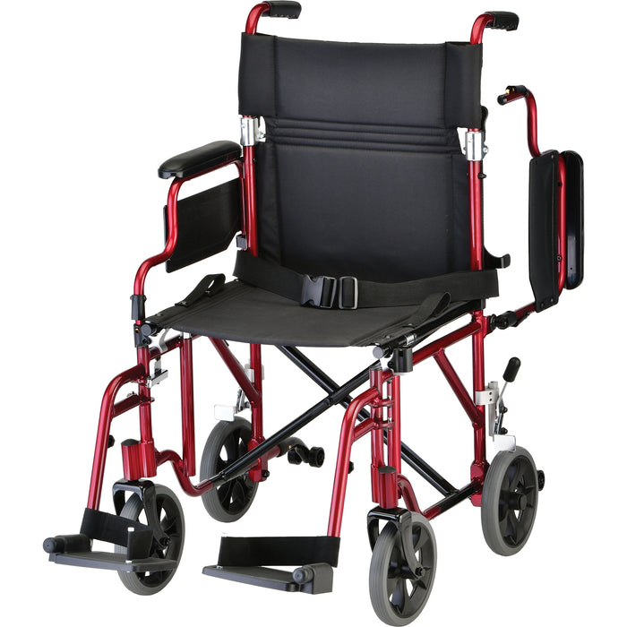 19 Inch Transport Chair with Detachable Arms