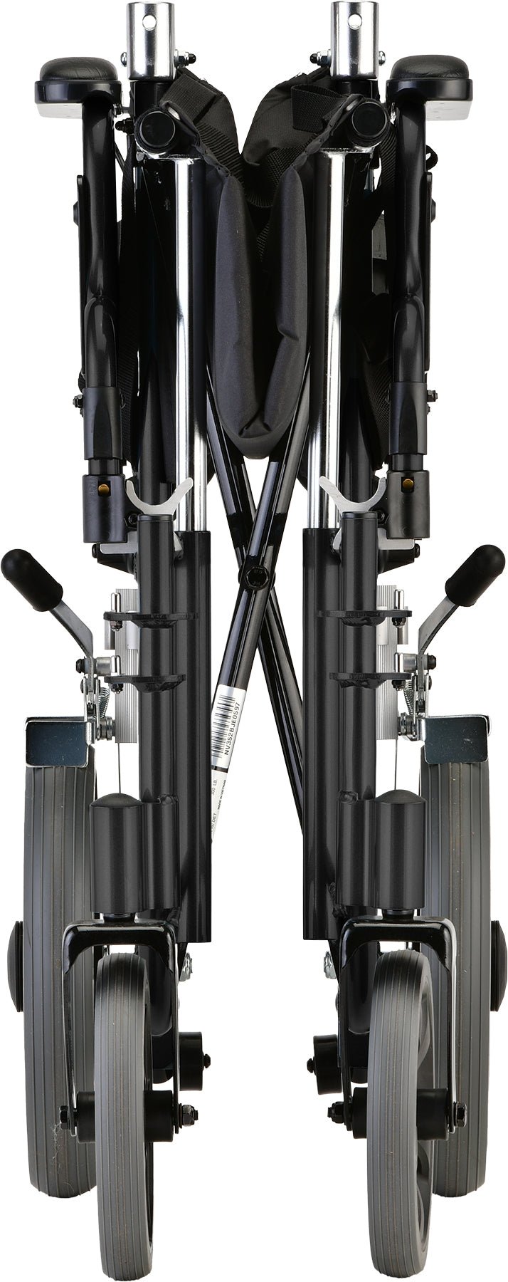 19 Inch Transport Chair with 12 Inch Rear WheelsBlack