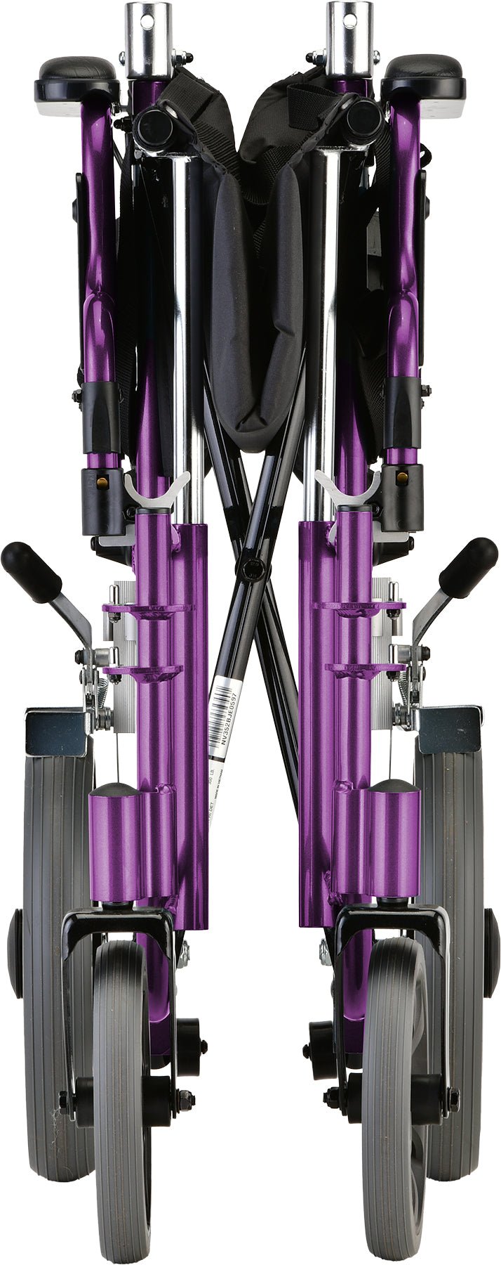 19 Inch Transport Chair with 12 Inch Rear WheelsPurple