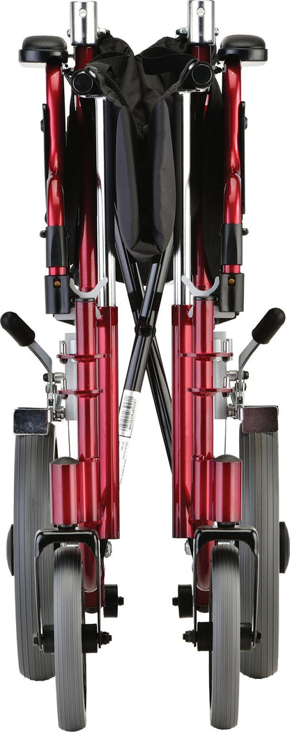 19 Inch Transport Chair with 12 Inch Rear WheelsPurple