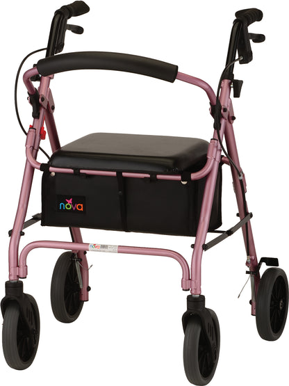Zoom Series Rolling WalkerPink22" Seat Height
