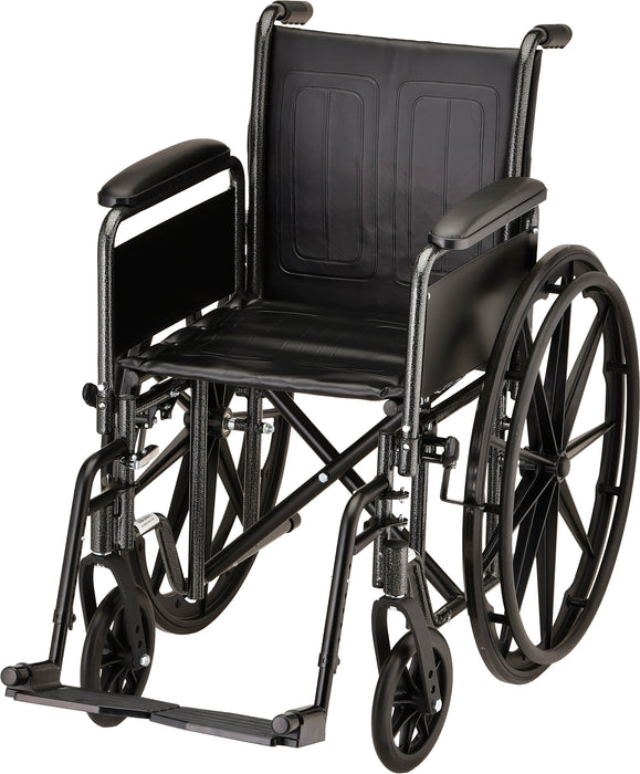 18 Inch 5186 Steel Wheelchair with Detachable Full ArmsElevating Leg Rests