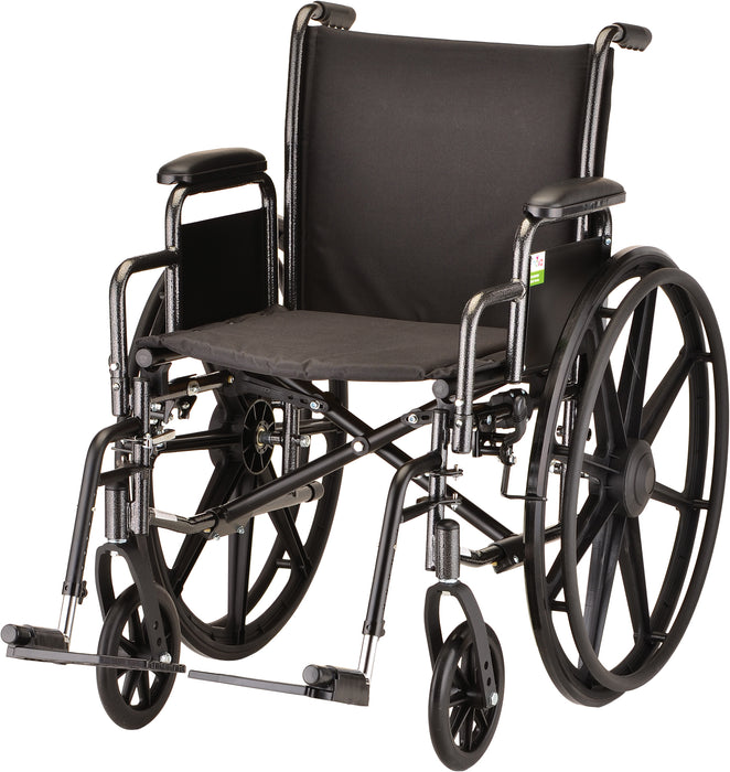 18 Inch 5180 Steel Wheelchair with Detachable ArmsSwing Away Footrests