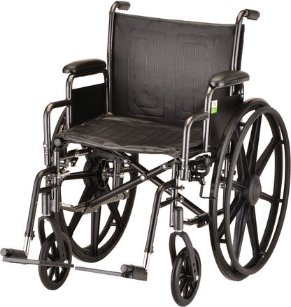 18 Inch 5185 Steel Wheelchair with Detachable ArmsElevating Leg Rests