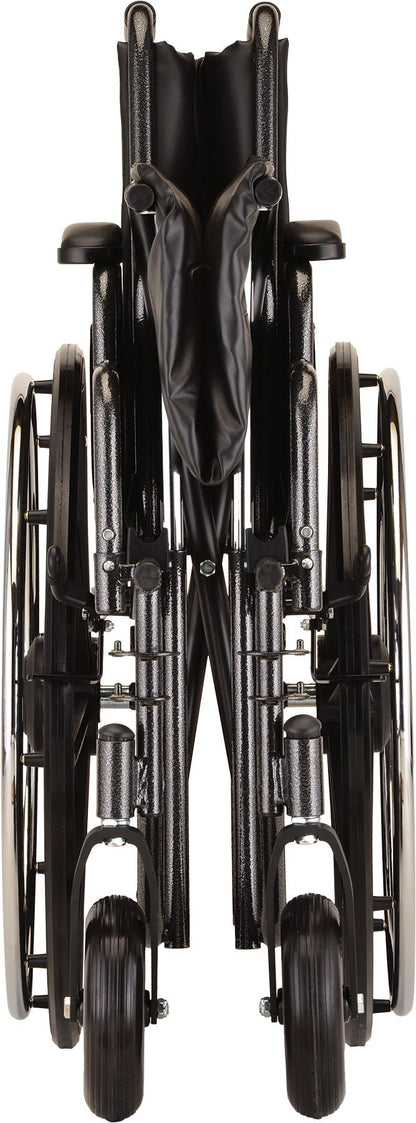 24 Inch 5240 Heavy Duty Steel Wheel Chair with Detachable ArmsElevating Leg Rests