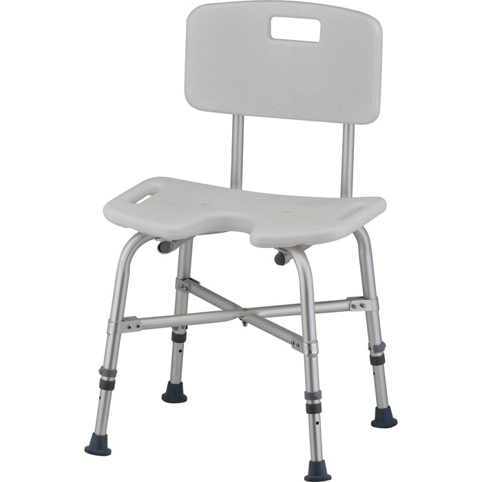 Heavy Duty Bath Chair with Back and U-Shaped Cut-Out