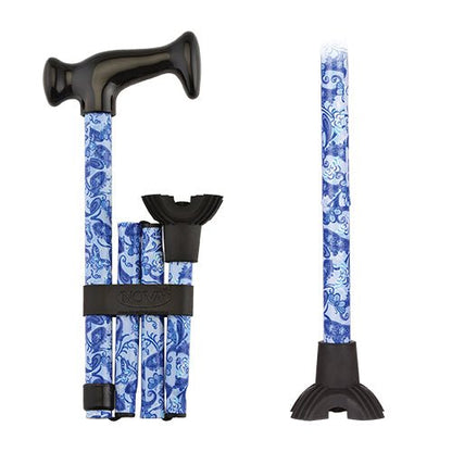 QT Folding CanesBlue Porcelain