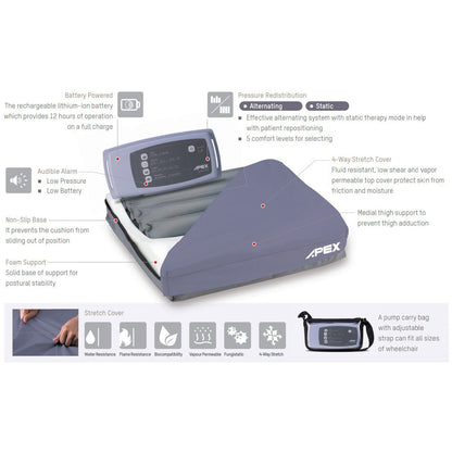 Sedens 500 Seat Cushion with Battery PowerX-Small - 16" x 16