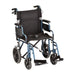 19 Inch Transport Chair with 12 Inch Rear WheelsBlue