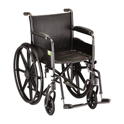 18 Inch 5080 Steel Wheelchair with Fixed ArmsSwing Away Footrests
