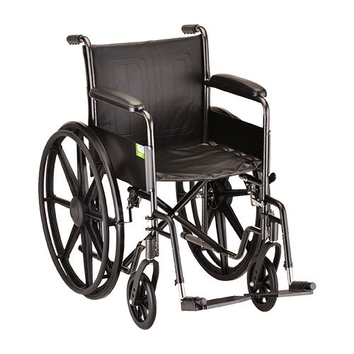 Nova 20 inch Steel Wheelchair with Detachable Desk Arms and Footrests