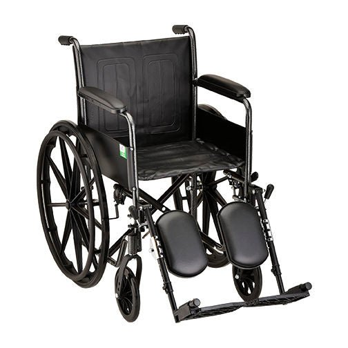 18 Inch 5080 Steel Wheelchair with Fixed ArmsElevating Leg Rests